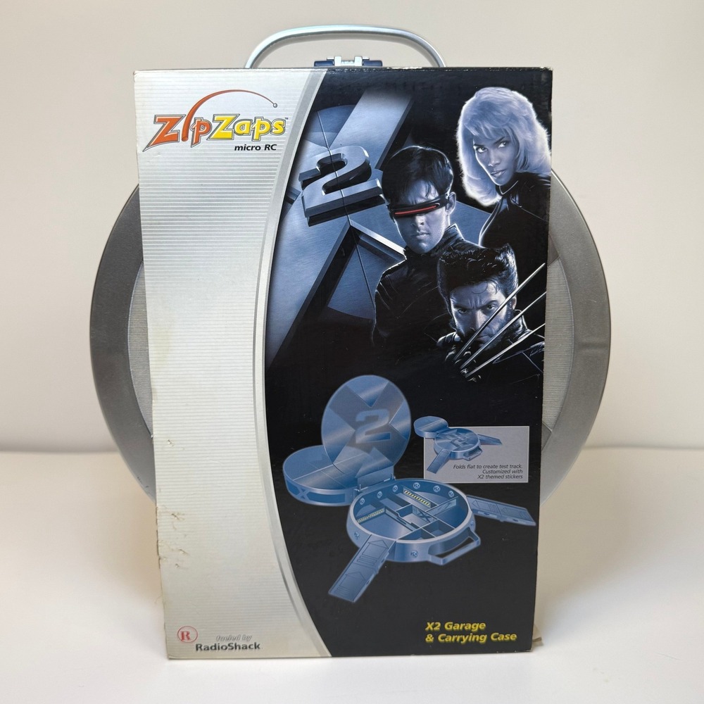New RadioShack ZipZaps Micro RC X2 Garage Carrying Case Marvel X-Men 2003